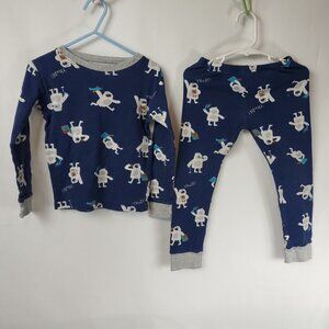 Carters Boys Dark Blue Carters Yeti for Bedtime Pajamas Long Slv Top & Pants 5T